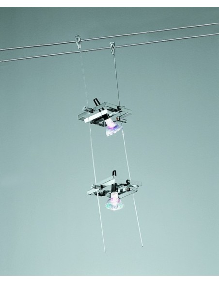 QUADRO - Faretti Orientabili Cromo con Kit Sospensione