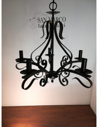 ROCCA - Lampadario in Ferro Battuto