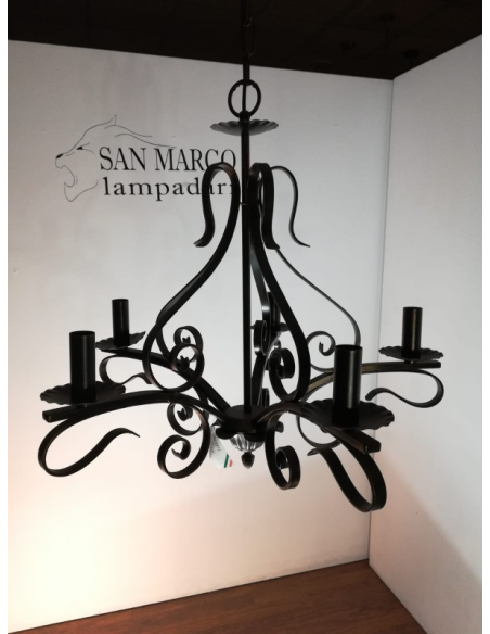 ROCCA - Lampadario in Ferro Battuto