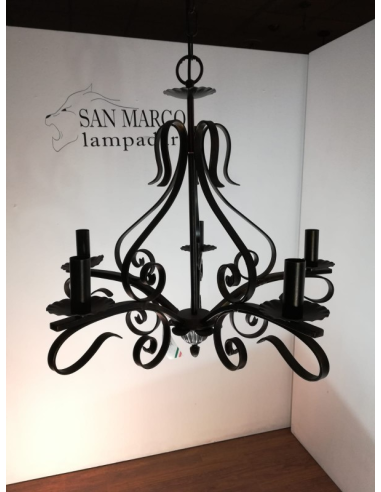 ROCCA - Lampadario in Ferro Battuto